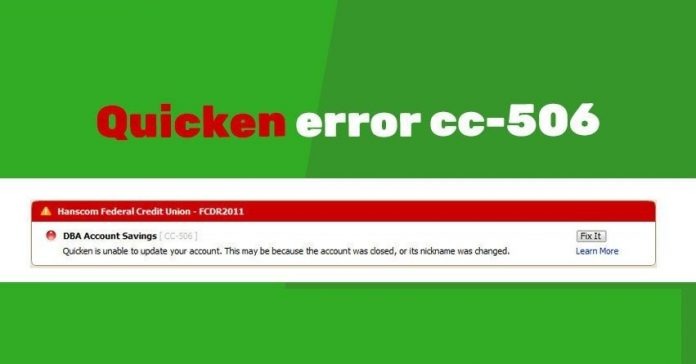 Quicken Error Code 506