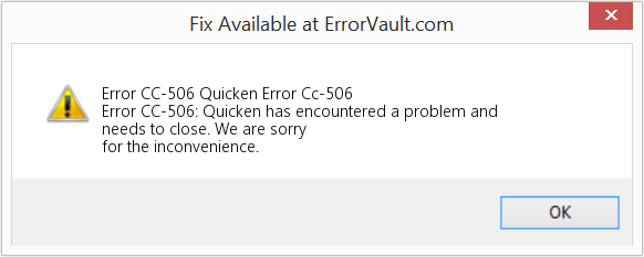 Quicken error Cc-506